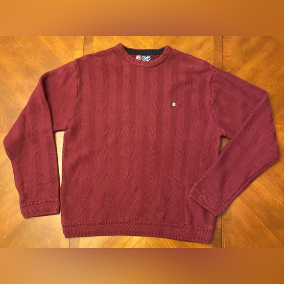 Chaps LARGE Men’s Sweater Crew Neck Burgundy - Picture 1 of 7